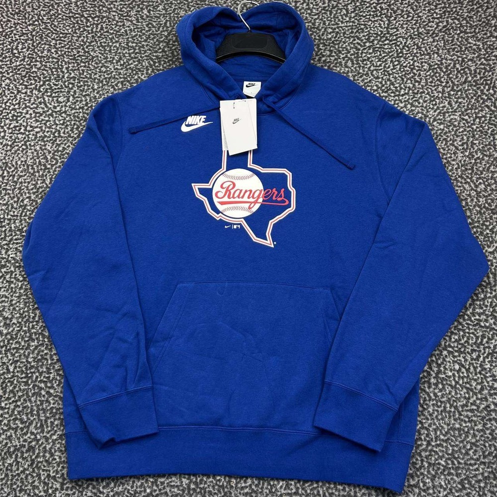 Nike Hoodie Men Large Blue Texas Rangers MLB Pullover Long Sleeve New L